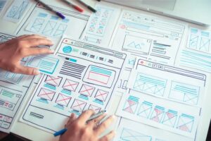 An example of some wireframes used for building a web site
