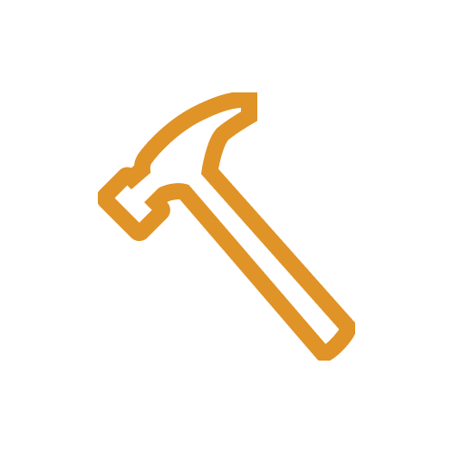 Hammer icon in harvest gold.