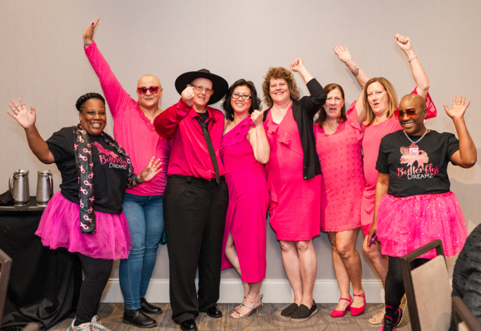 A group of celebrating women at the PBCC conference.