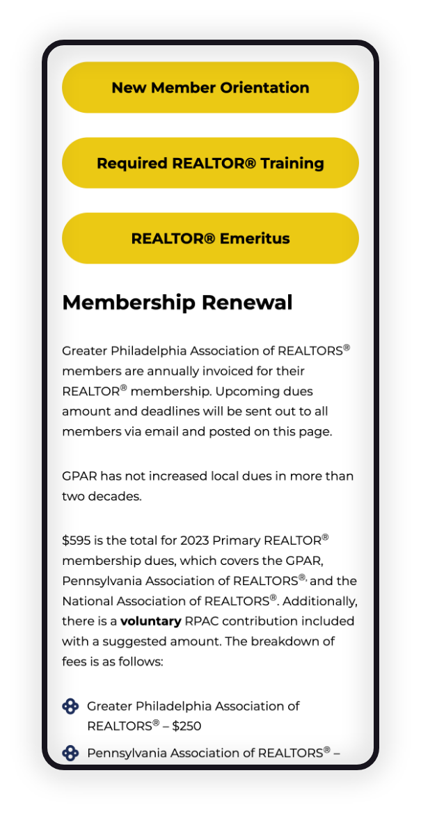 illustration of a mobile device with the GPAR steps to membership page on screen