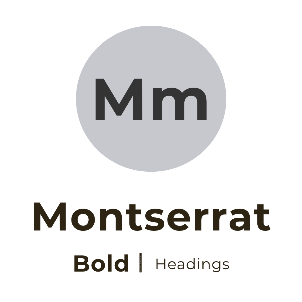 Typeface Montserrat bold font used for headings