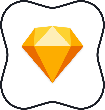 icon for sketch software in puckered square shape