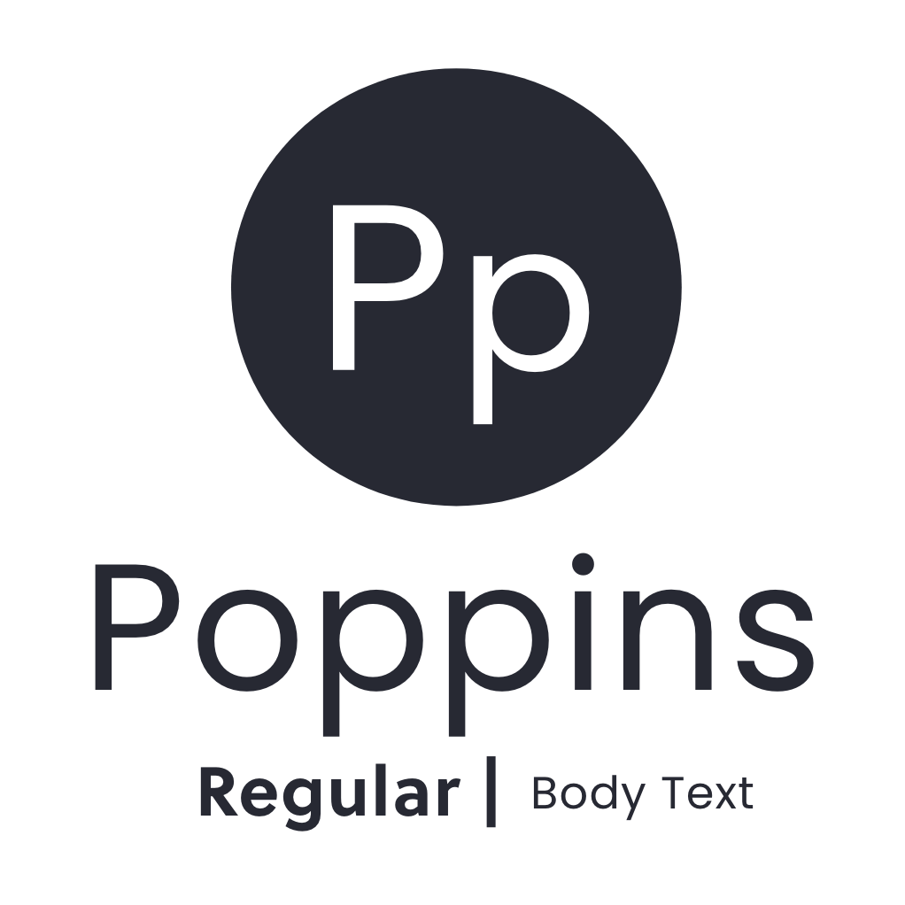 Poppins Regular used for body text