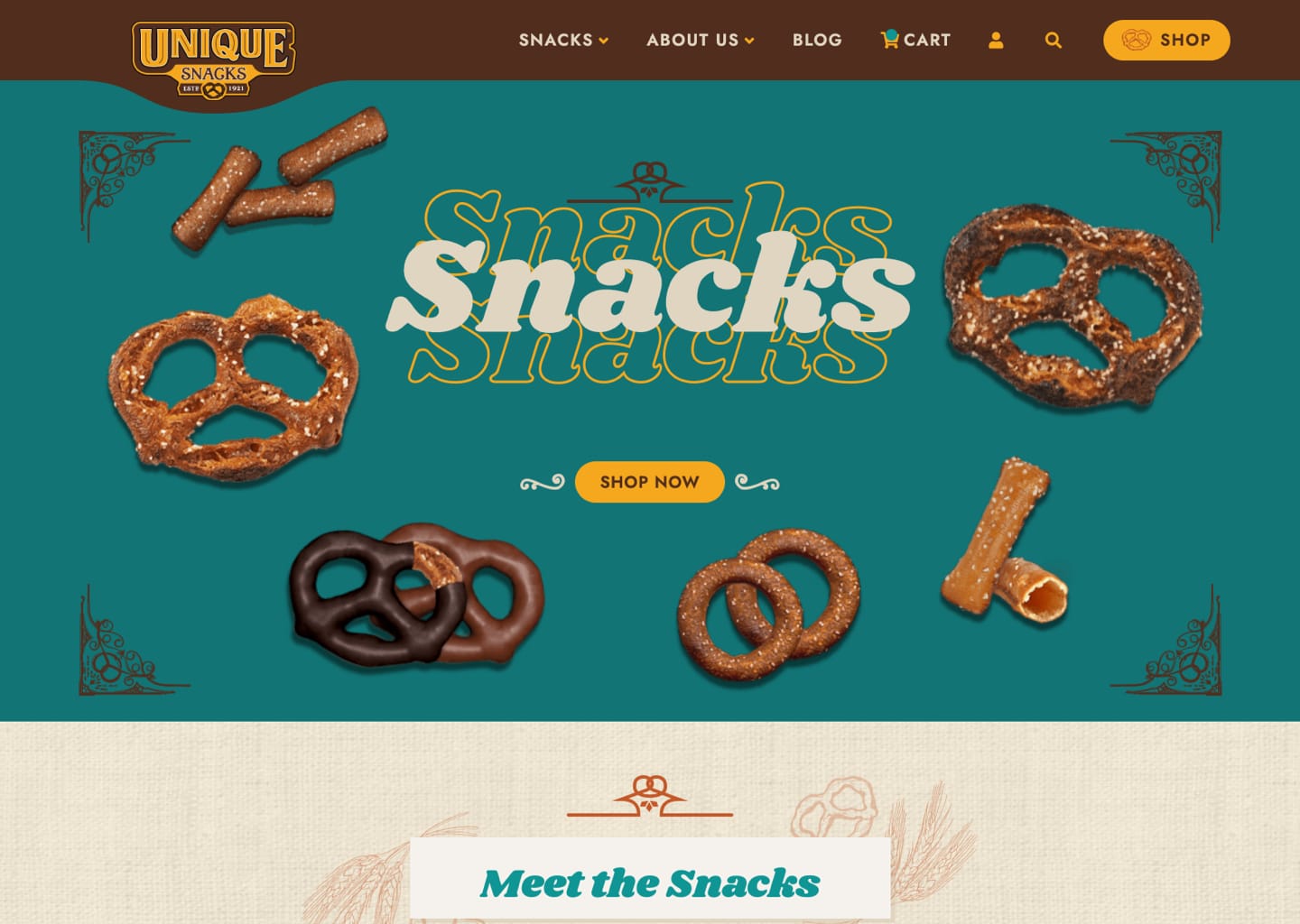 Unique Snacks Website Redesign